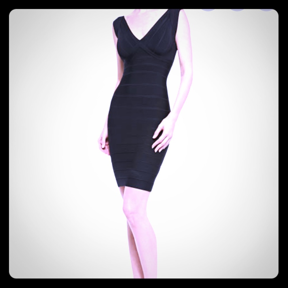 Herve Leger Karima black dress